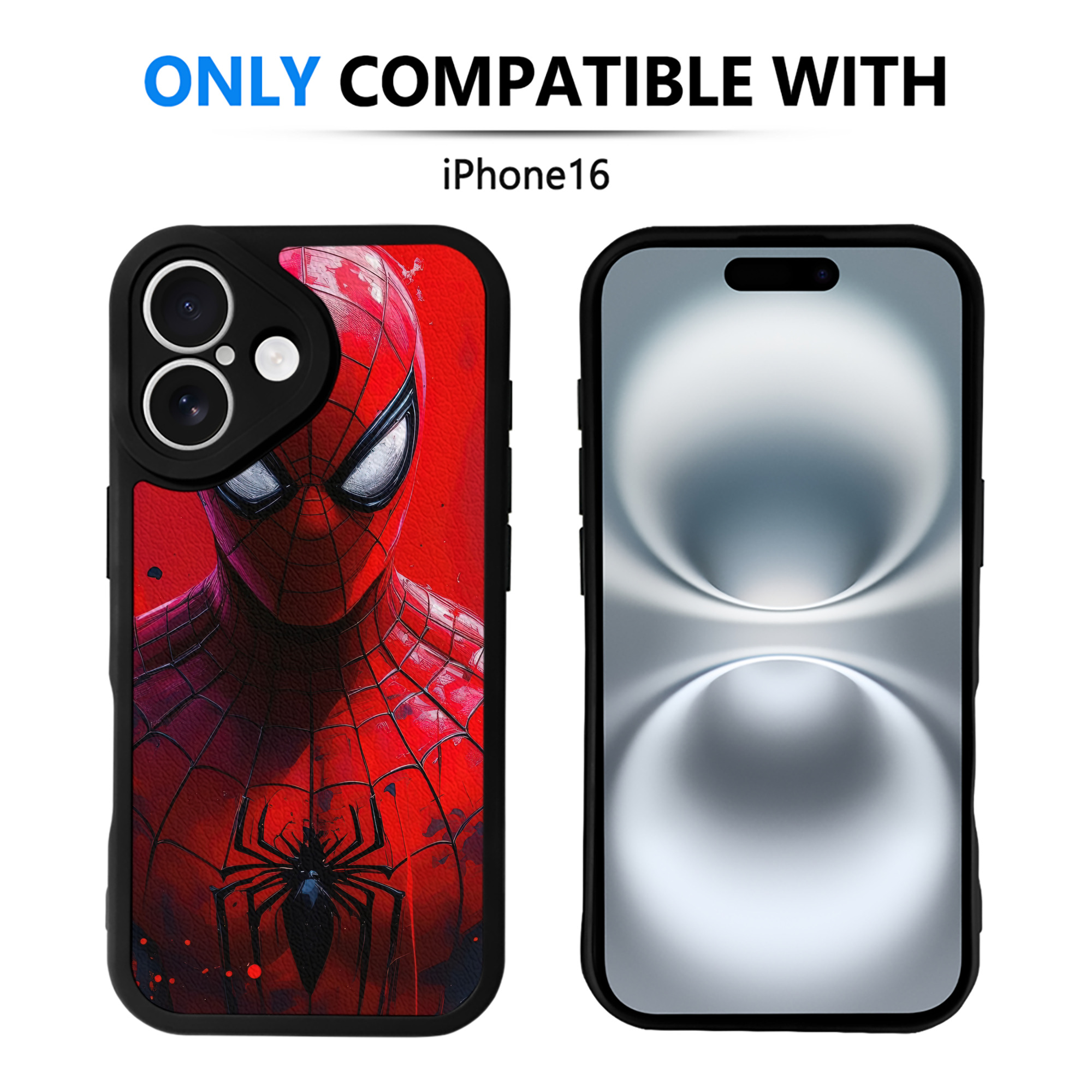 Spider Man スパイダーマン 【iPhone 16シリーズ対応】シリコンスマホケース（レザー調） 材質：シリコン